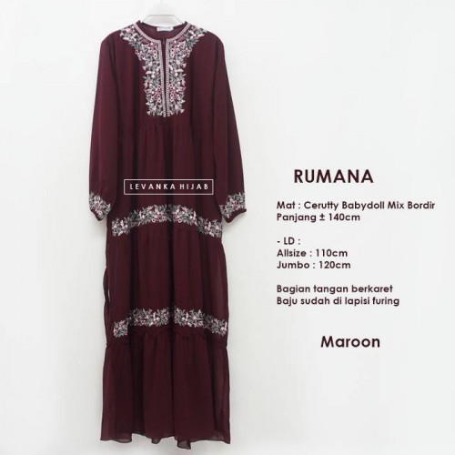 Rumana-003 Gamis Cerutty Babydoll Bordir